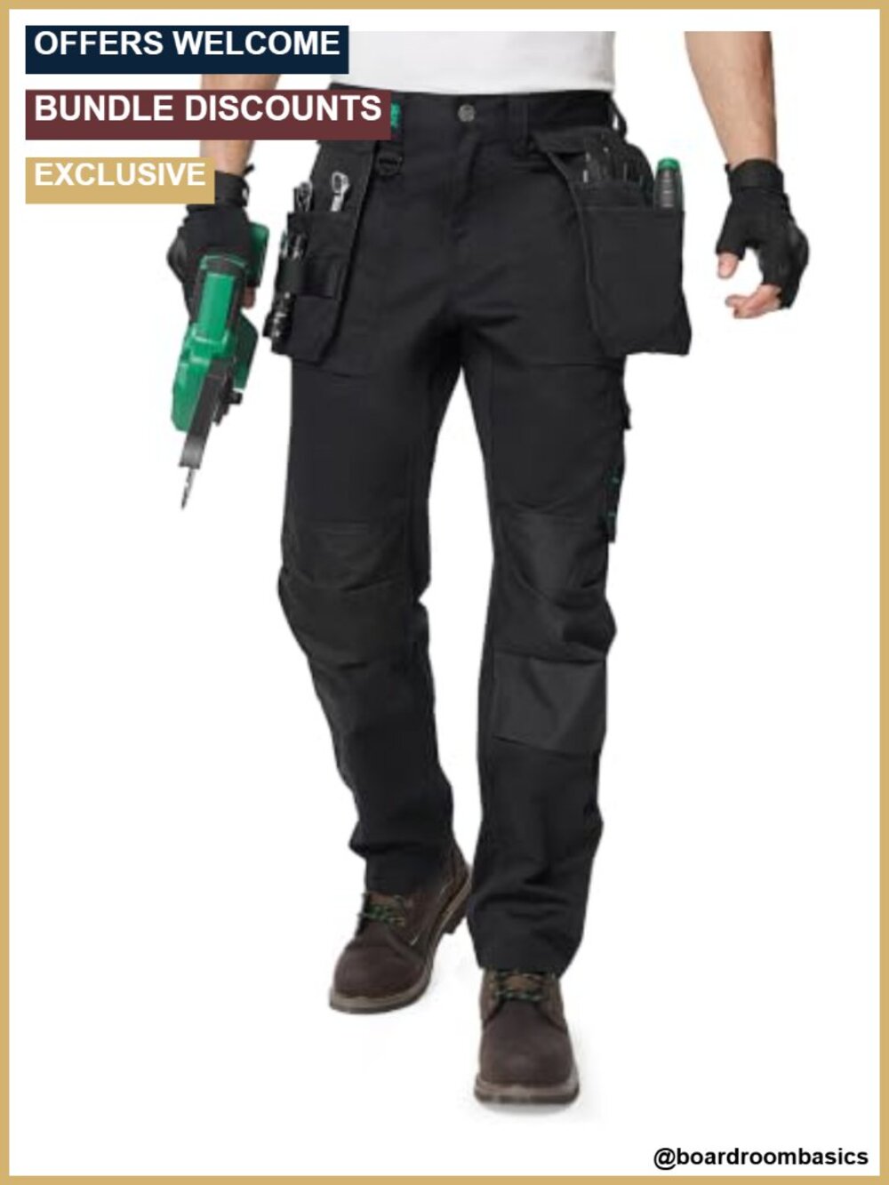 Work Pants with Holster Pockets Double Knee Utility Painter Pants Heavy-Duty